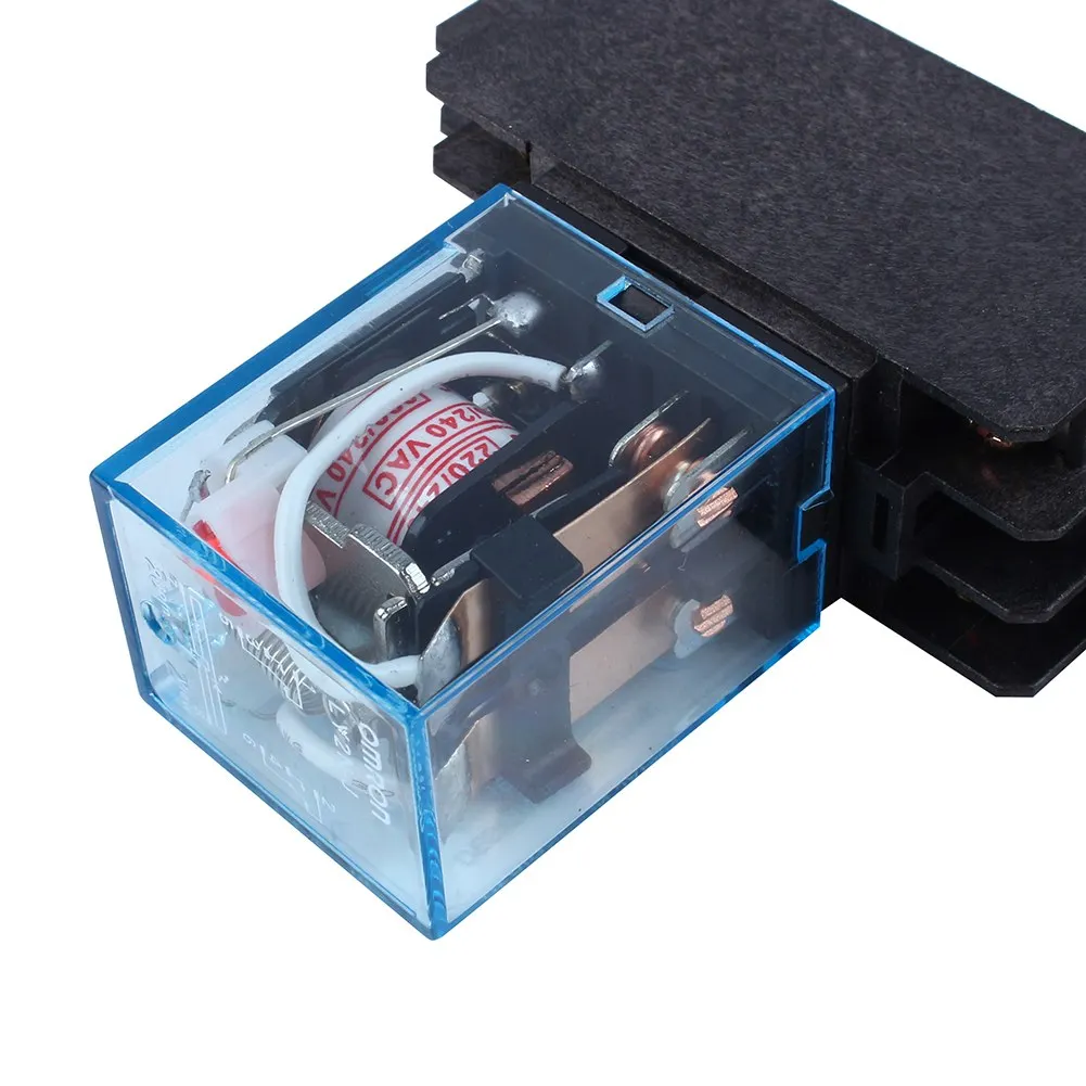 New AC 220V Coil Power Relay 10A DPDT LY2NJ HH62P HHC68A-2Z With Socket Base Power Relay with Socket Base