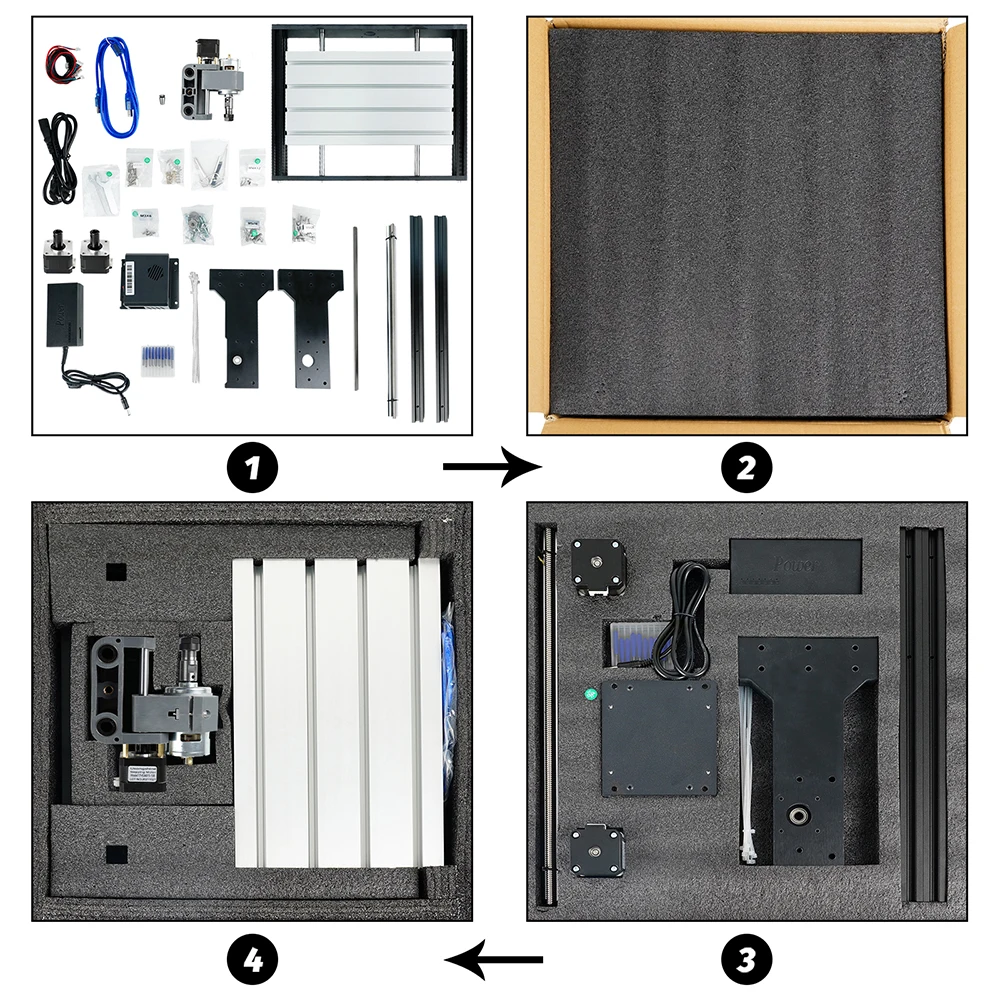 TWOTREES Automatic Mini Woodworking 3018 CNC Engraving Milling Wood Router Carving Machine Wood Acrylic Multi-axis Key Motor