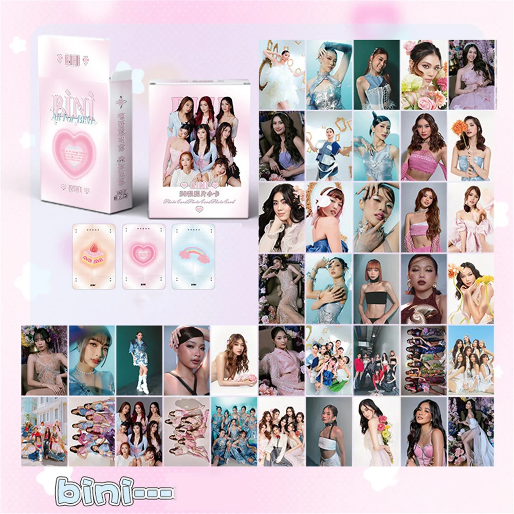 50/55Pcs/Set KPOP TWS Babymonster Boxed Laser Lomo Cards BINI BUS Album Fashion Selfie Photocards Fans Birthday Collection Gifts