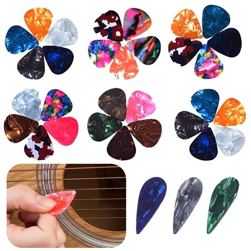 Bulk Celluloid Picks – Flexible Pick Assortment for Music Lessons, Band Gear, Travel, Stage Performance and Gift Accessories TMZ
