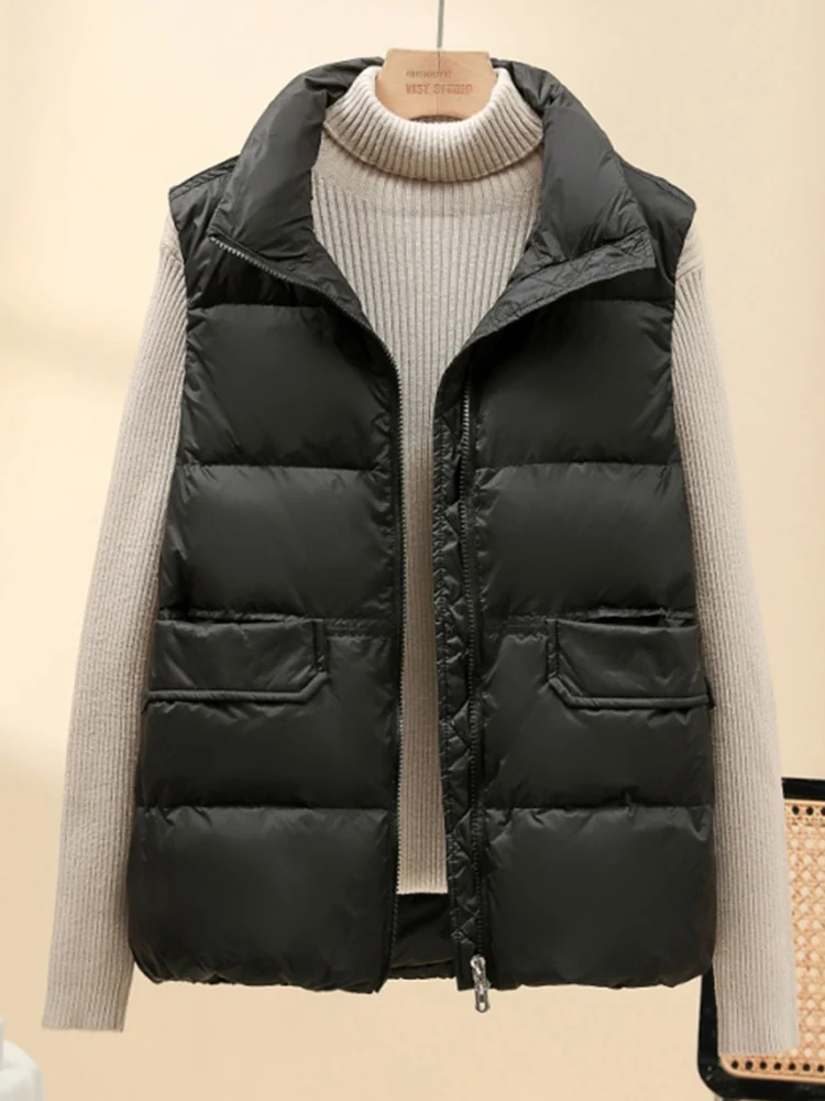 

Теплый свободный тонкий жилет с воротником-стойкой и подплечниками, осенне-зимний, модный, для повседневной носки, в корейском стиле