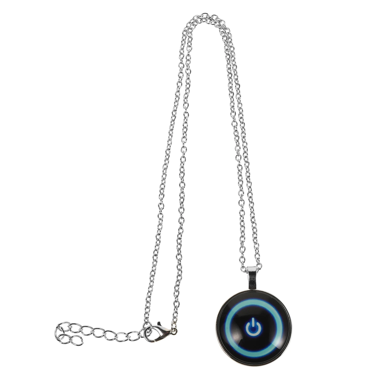 

Button Necklace Glow in Dark Pendant Retro Vintage Chain European Style Jewelry for Women Men Time Charms