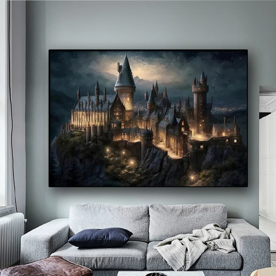 

New Magic School DIY Diamond Painting Ancient Castle High Quality Large Size 150x100cm Landscape Full Diamond Embroidery Kits