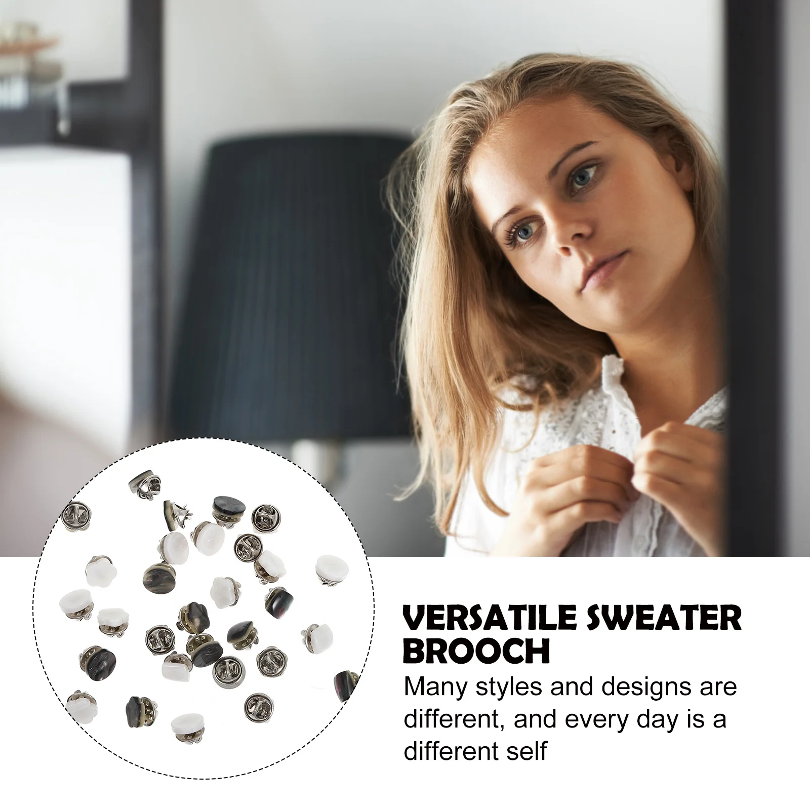 

30Pcs Anti-Emptied Collar Buttons Decorative Brooch Pin for Women Lapel Safety Buckles Clothing Accessories Shawl Fasteners