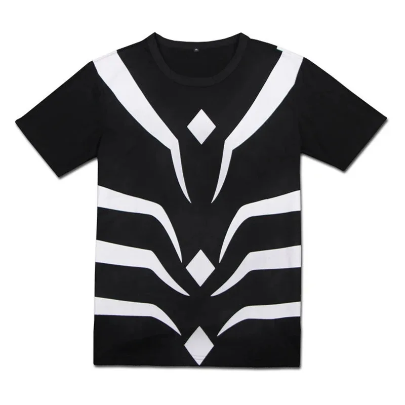 

25COS3D Anime Toaru Majutsu no Index "Scientific Railgun" Accelerator Cosplay Long Sleeve Striped T-shirt