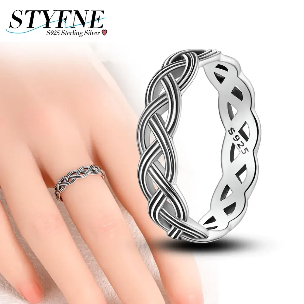 

925 Sterling Silver Infinity Three Thread Braid Original Ring for Women Premium Simple Boutique Jewelry Engagement Gift