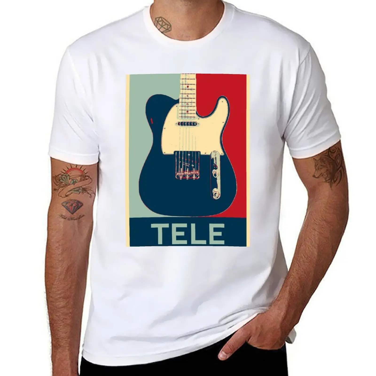 

Telecaster electric guitar in poster style T-Shirt man graphic t shirt t shirts for man graphic cars