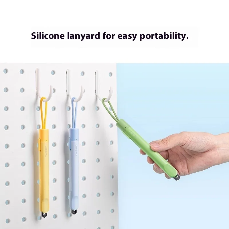 DeLi New 2-in-1 Unboxing Knife Multi Functional Portable Telescopic Knife For Student Children Lightweight Paper Cutting Knife