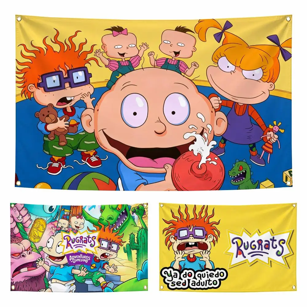 Cartoon R-Rugrats Flags Personalized Flag Room Dorm Camping Picnic Garage Bar Indoor Outdoor Wall Decor
