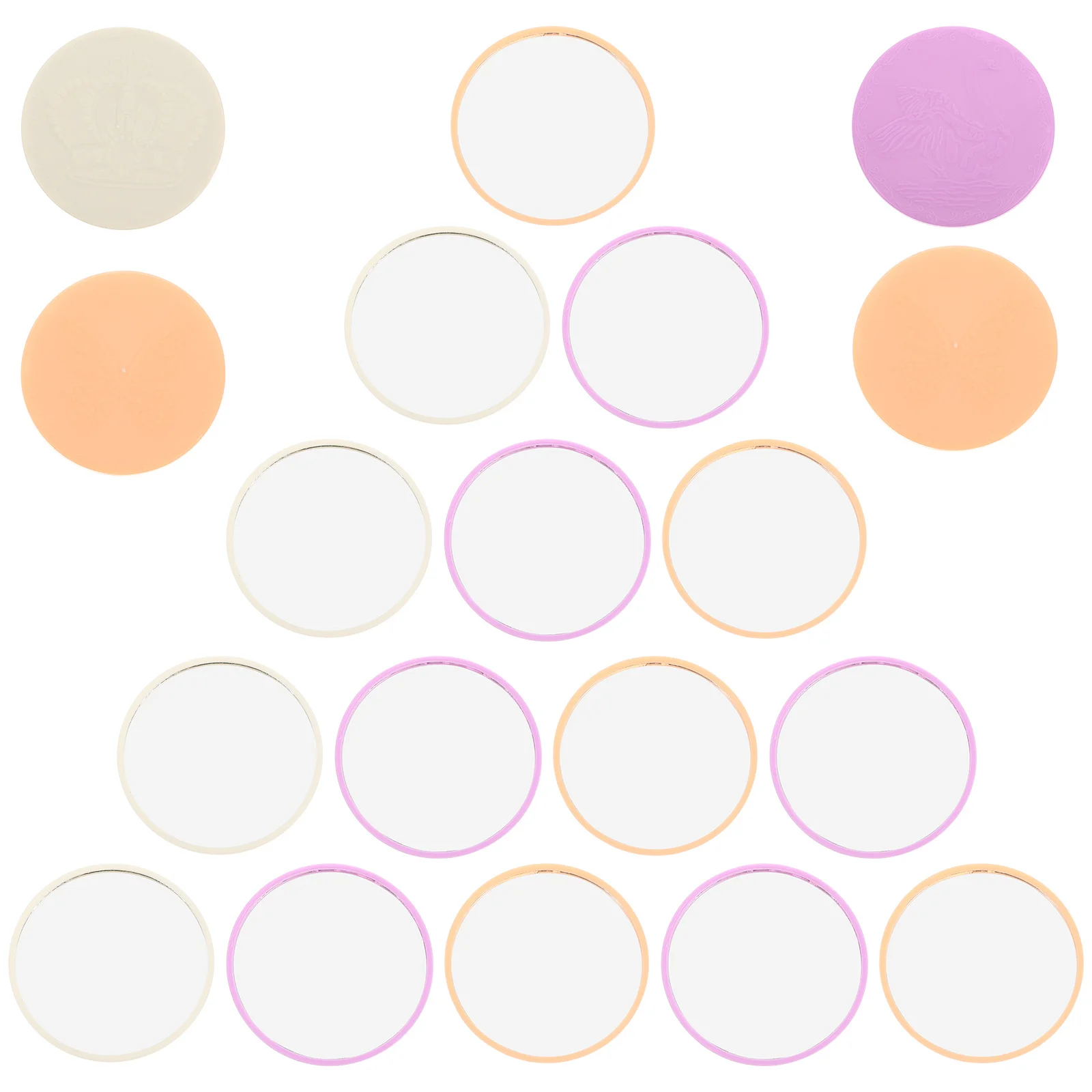 24個のミニハンドヘルドミラー、クリアな反射コンパクトミラー、外出先でのメイクアップタッチアップ用、女性の旅行必需品