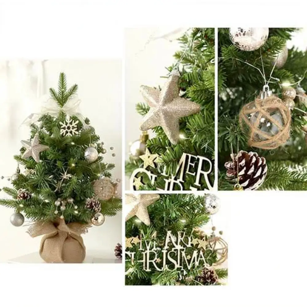 Tabletop Mini Christmas Tree Pvc Pine Ornament Festive Decoration For Home Office Desktop Holiday Celebration Supplies