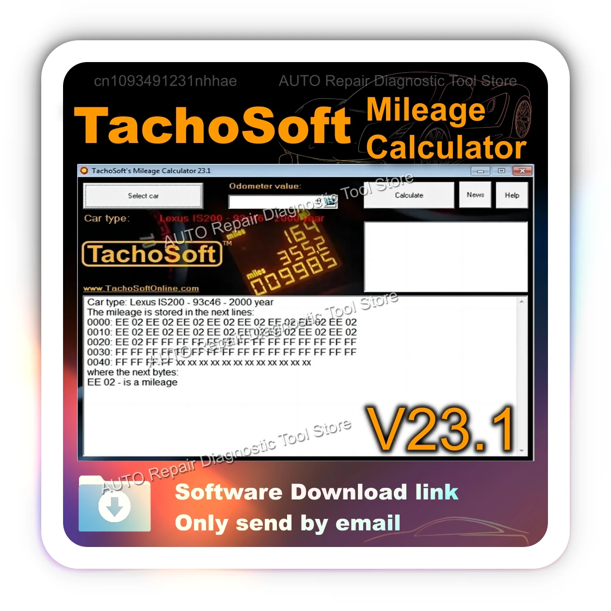 

2025 Hot SELL TachoSoft Mileage Calculator software 23.1 mileage correction software Full Version Support Many Car Brands