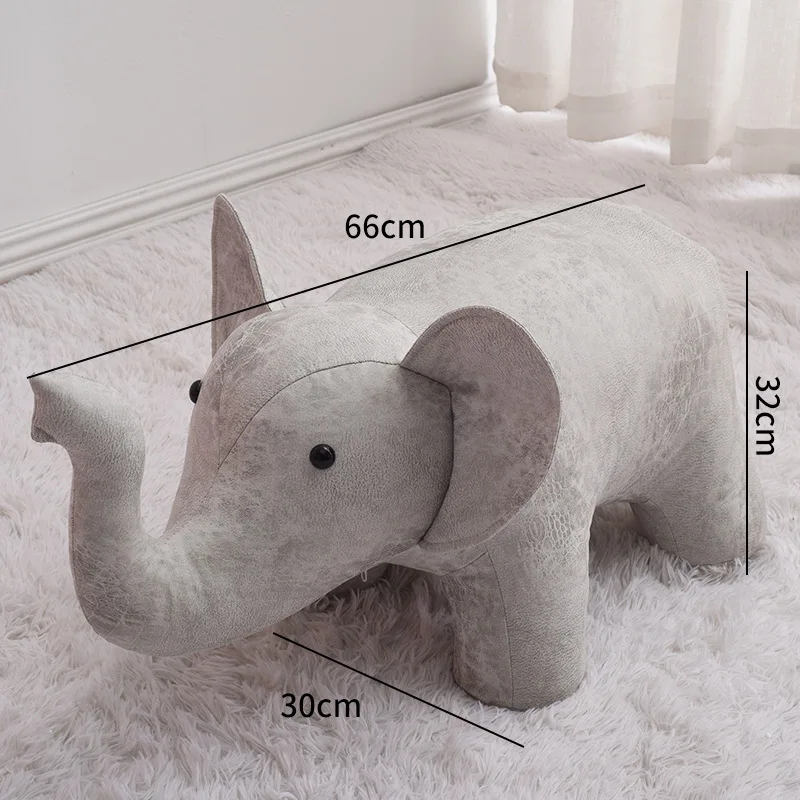 Banqueta baixa em estilo cartoon infantil, sofá removível e lavável, elefante e urso, cadeira de sapato de algodão, sapato doméstico