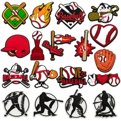 18pcs/set baseball Sports Ball Cap Bat Cool Cartoon competition Shoe Charm for Clogs Sandals Decoration Shoe Charms