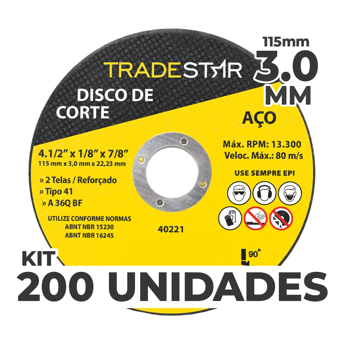 Kit C/200 Metal Cutting Disc 115x3,0mm Bore 22/23mm