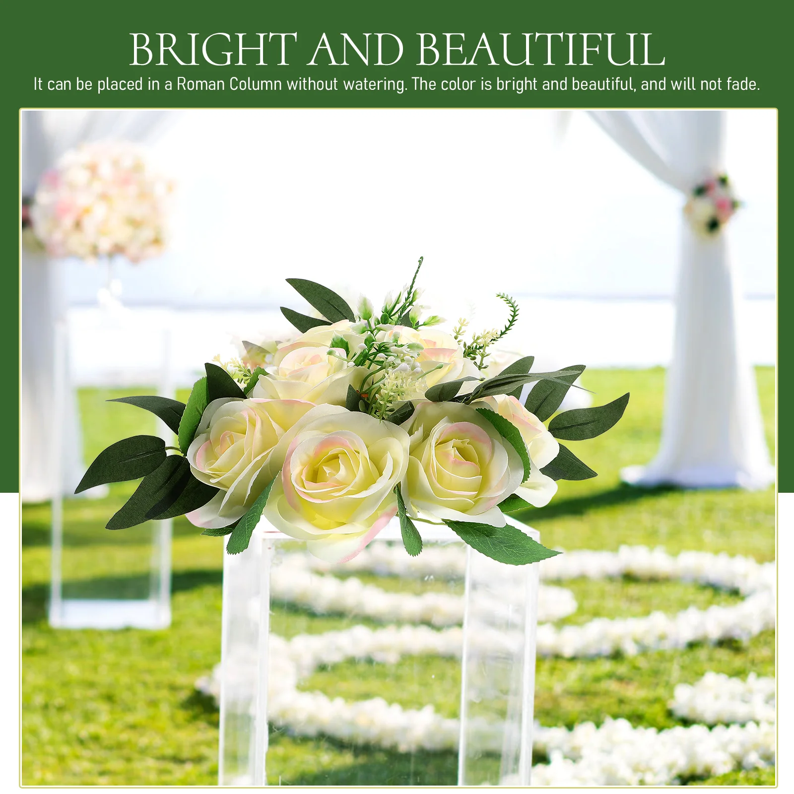 

Wedding Centerpiece Flower Ball Table Decorative Artificial Rose Flower Ball For Events Anniversary Party Roman Column