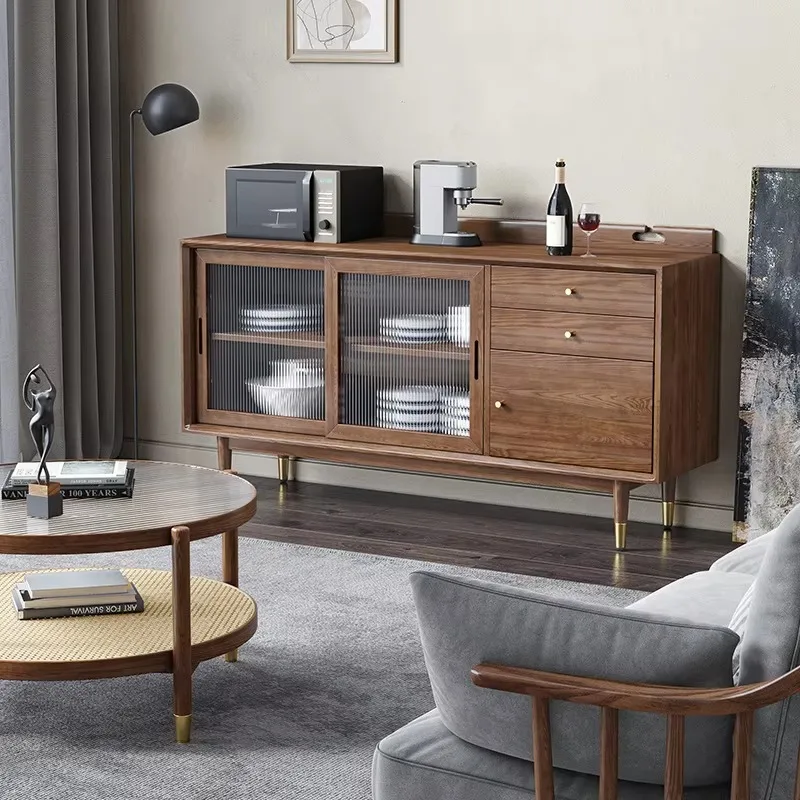 Sideboard Self-service cabinet with drawers Kitchen storage Adjustable shelf Restaurant Wooden cabinet