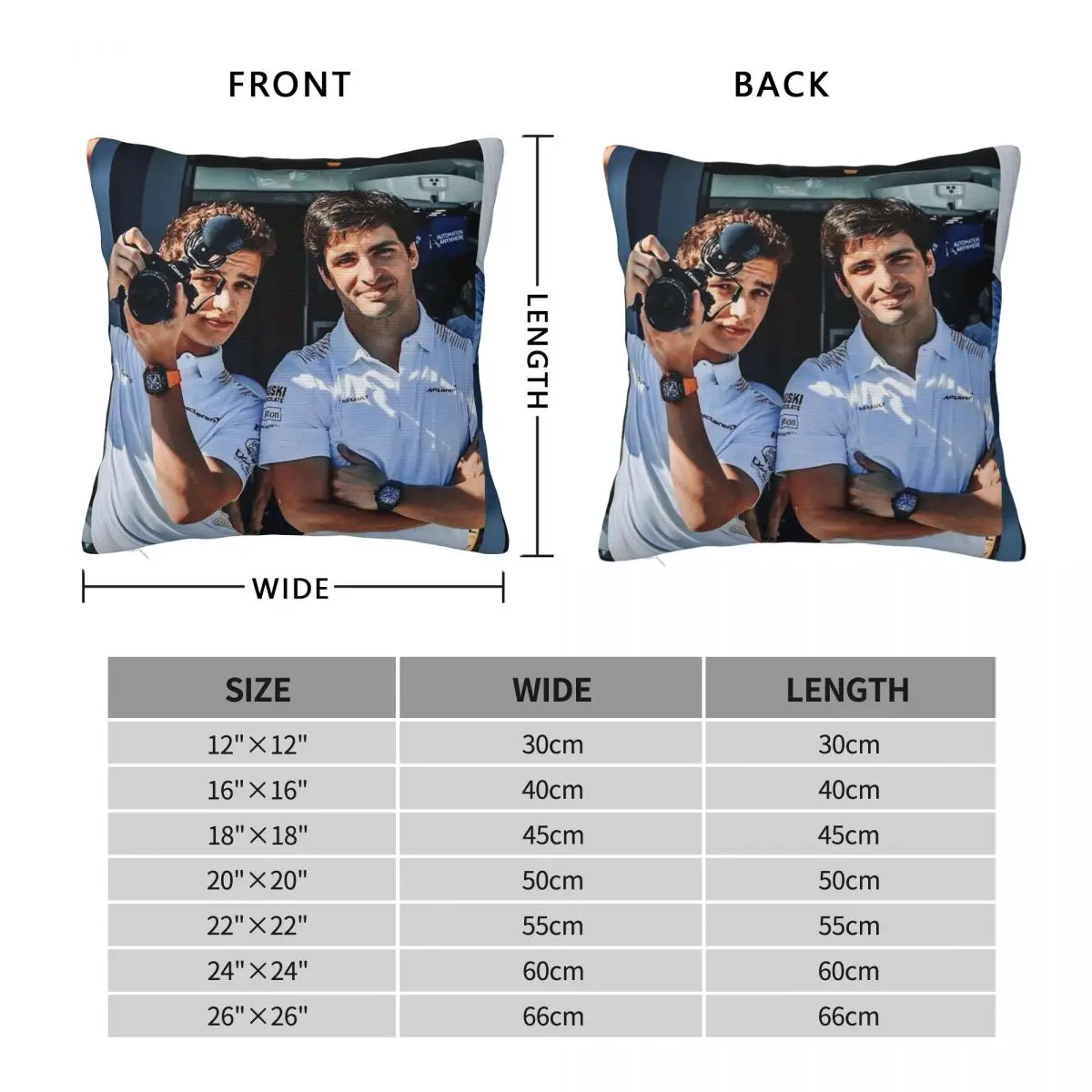 Lando Norris Carlos Sainz Jr. Square Pillowcase Polyester Linen Velvet Pattern Zip Decor Home Cushion Cover