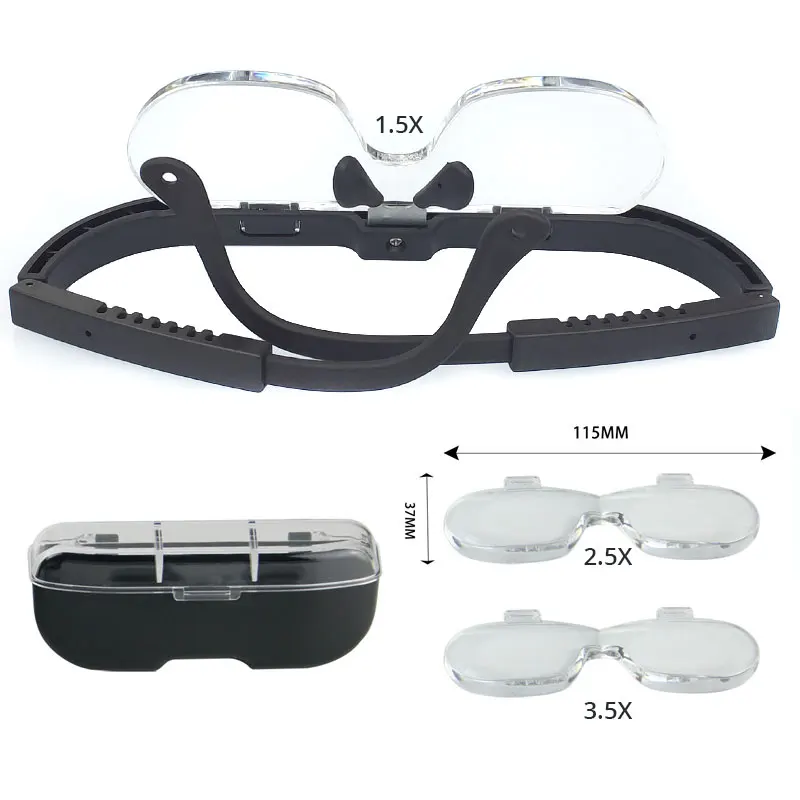 1.5X 2.5X 3.5X Portable Magnifier Loupe Headband Eyeglasses Reading Magnifying Glass Eyelash Extension Repair Tool