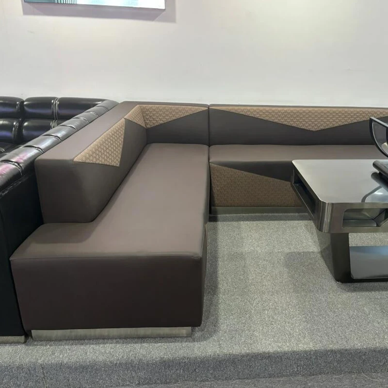 

Современный диван для ночного клуба из искусственной кожи VIP, черный салон, мебель для ночного клуба, бара, модульная гостиничная будка, светодиодный диван для сидения, КТВ, барный диван