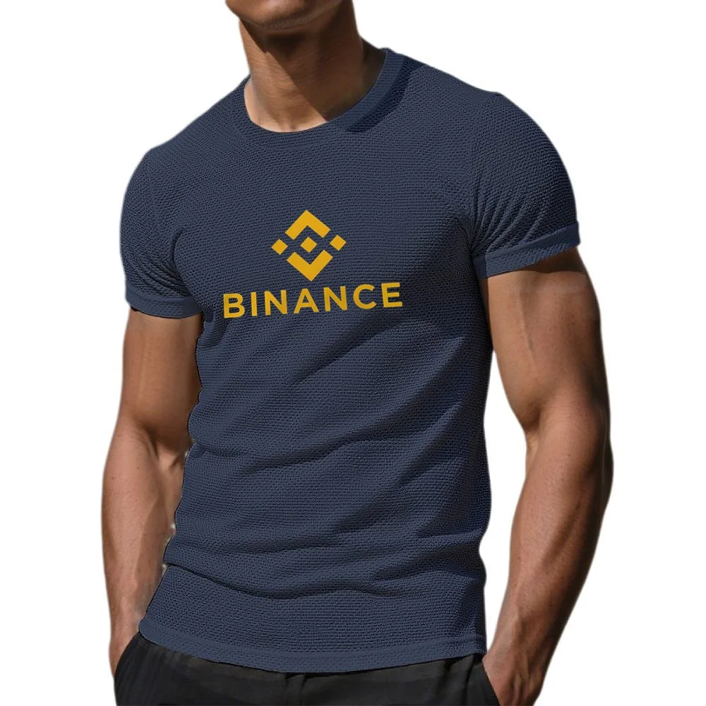 Binance التشفير التي شيرت الجاكار الخيزران عقدة القمم المحملة مرونة الحرير الجليد الرجال تي شيرت خفيفة الوزن مريحة قصيرة الأكمام القمصان #1