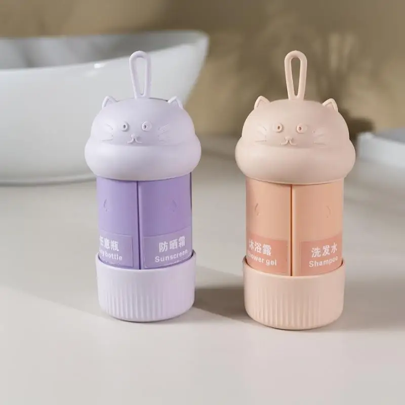 4-in-1 60ml Reise-Kosmetikflaschen-Set Praktischer, auslaufsicherer Shampoo- und Duschgelspender Tragbare Reisegröße für Toilettenartikel – Detail 6