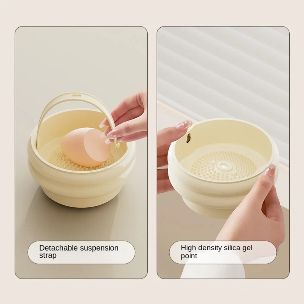 New PP Makeup Brushes Storage Box 2 in 1 Hangable Cosmetic Brush Cleaner Bowl Dustproof Drying Holder Makeup Tools