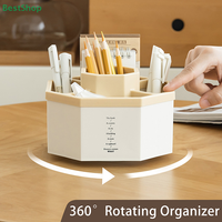 360° Rotating Pen Holder Desk Accessories Large Capacity Pencil Storage Box Desktop Organizer School Office Stationery