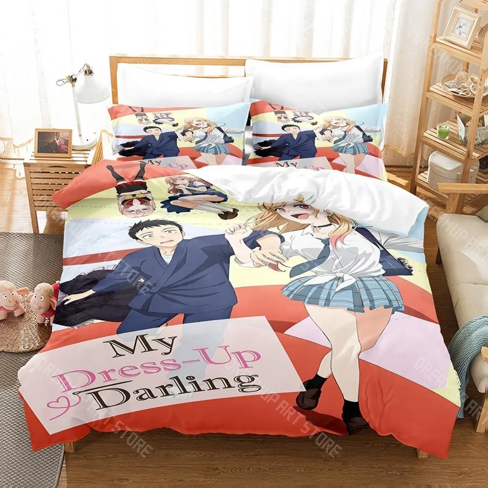 3D Print My Dress-Up Darling Marin Kitagawa Bedding Set for Boys Girls Duvet Cover Twin Queen King Full Single Double Sizes