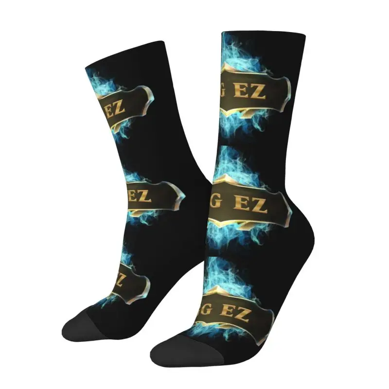 Calcetines de vestir con estampado 3D de Game GG EZ para hombre y mujer, calcetín Unisex de liga, juego de batalla, leyendas