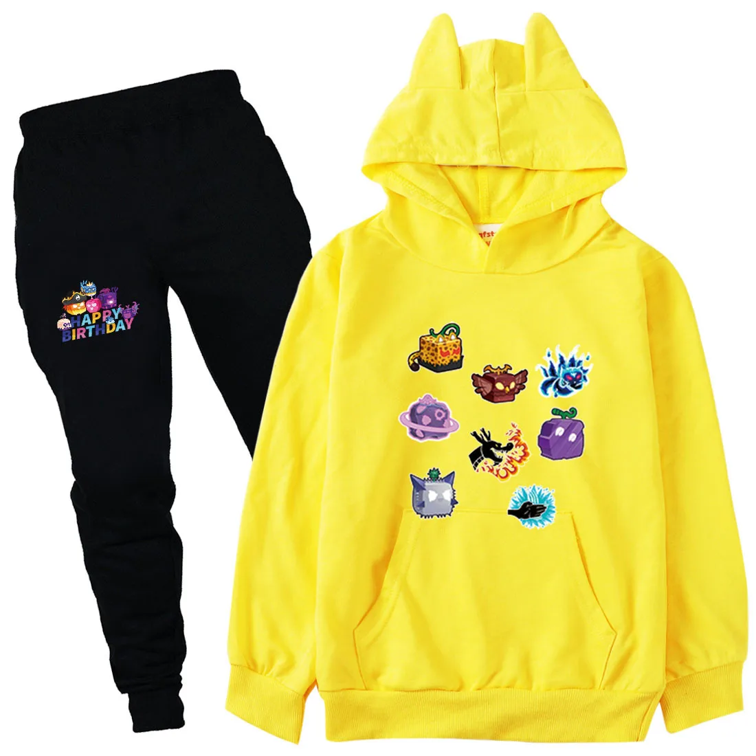 

Movie Blox Fruits Clothes Kids Hoody Sweatshirt Pants 2pcs Sets Boys Cartoon Tracksuit Toddler Girls Outfits Children's Clothing