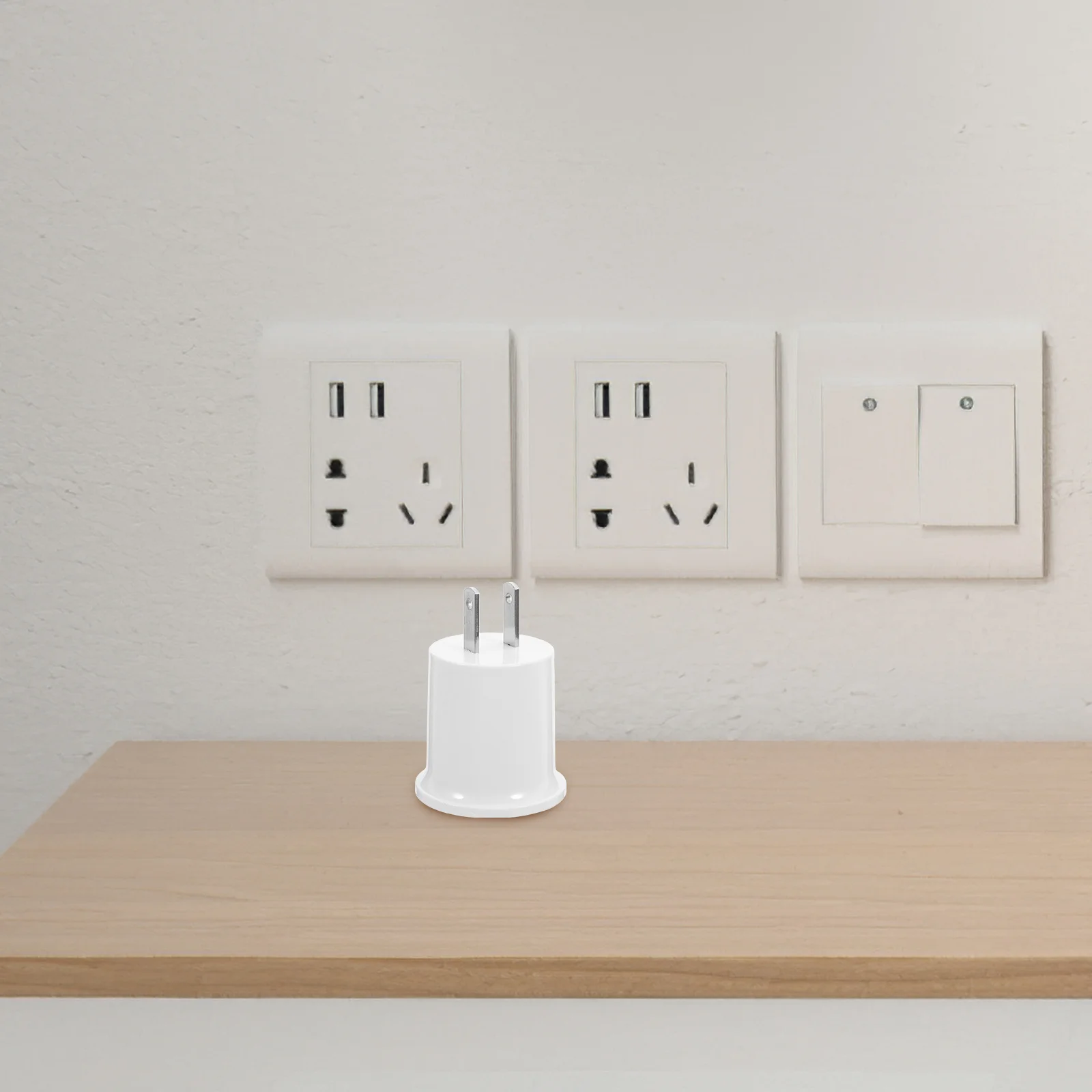 Adapter gwintu E27 na E26/E27, konwerter gniazda żarówki, 3 sztuki, z wtyczką amerykańską.