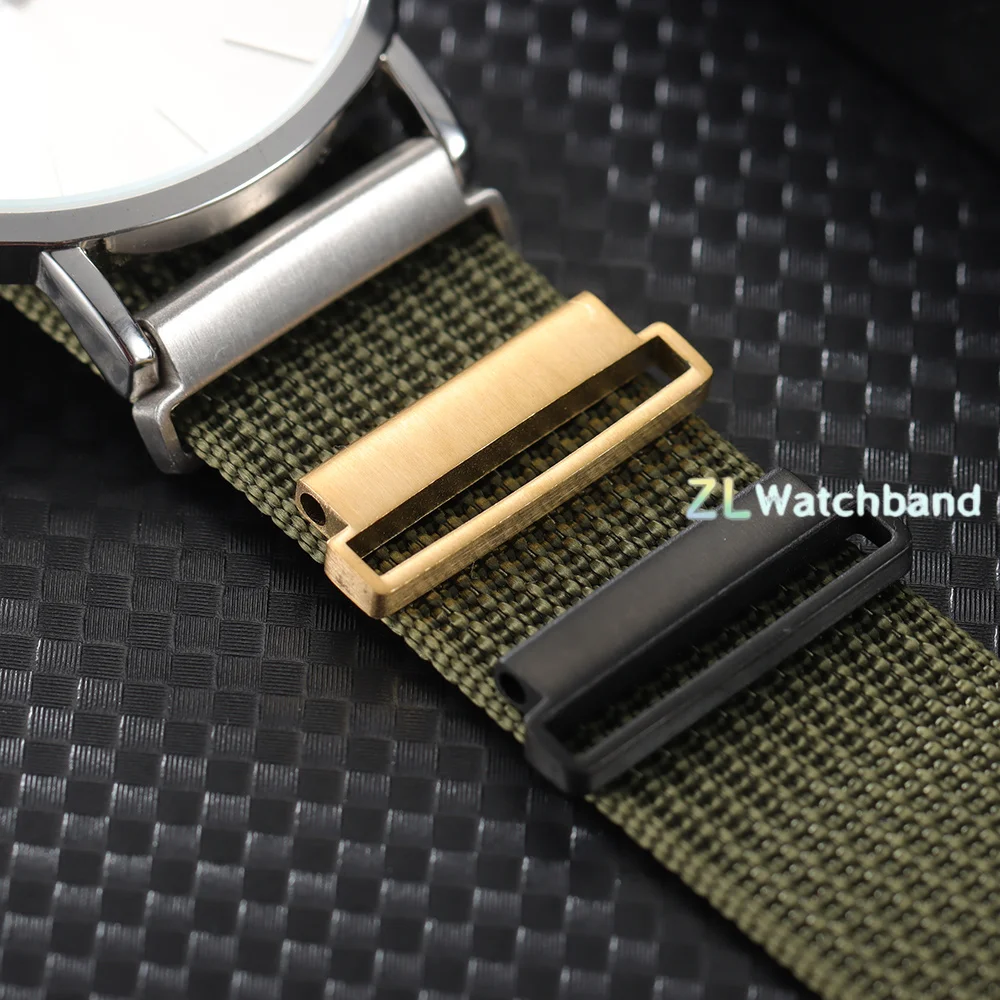 20mm to 22mm 22mm to 24mm Quick Release Stainless Steel Watch Connector 2pcs Milanese Nylon Watch Strap Metal Adapter Accessory
