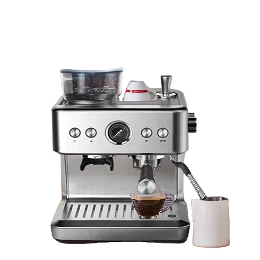 HCYM 20 Bar ULKA Pump Espresso Coffee Machine 58mm Filter 2.8L Water Tank 1550W Automatic Coffee Maker with Coffee Grinder