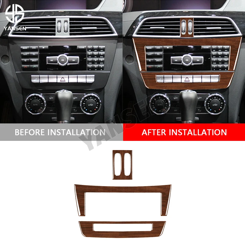 

Car Center Console CD Panel Decorative Sticker For Benz C Class W204 2007 2008 2009 2010 2011 2012 2013 Accessories