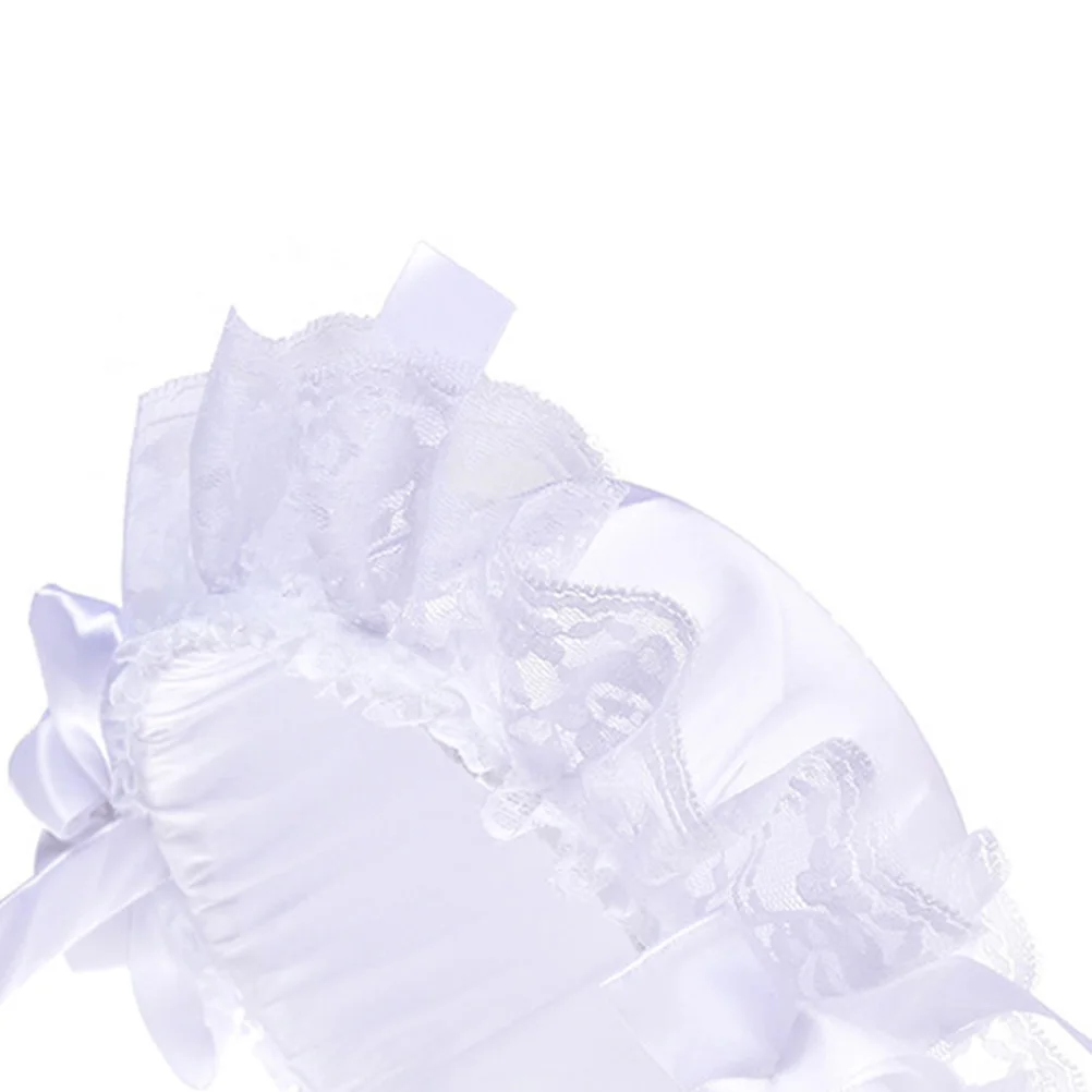

White Floral Lace Flower Girl Basket For Petals Holder Lightweight Portable Reusable Basket Wedding Banquet Party Event Use