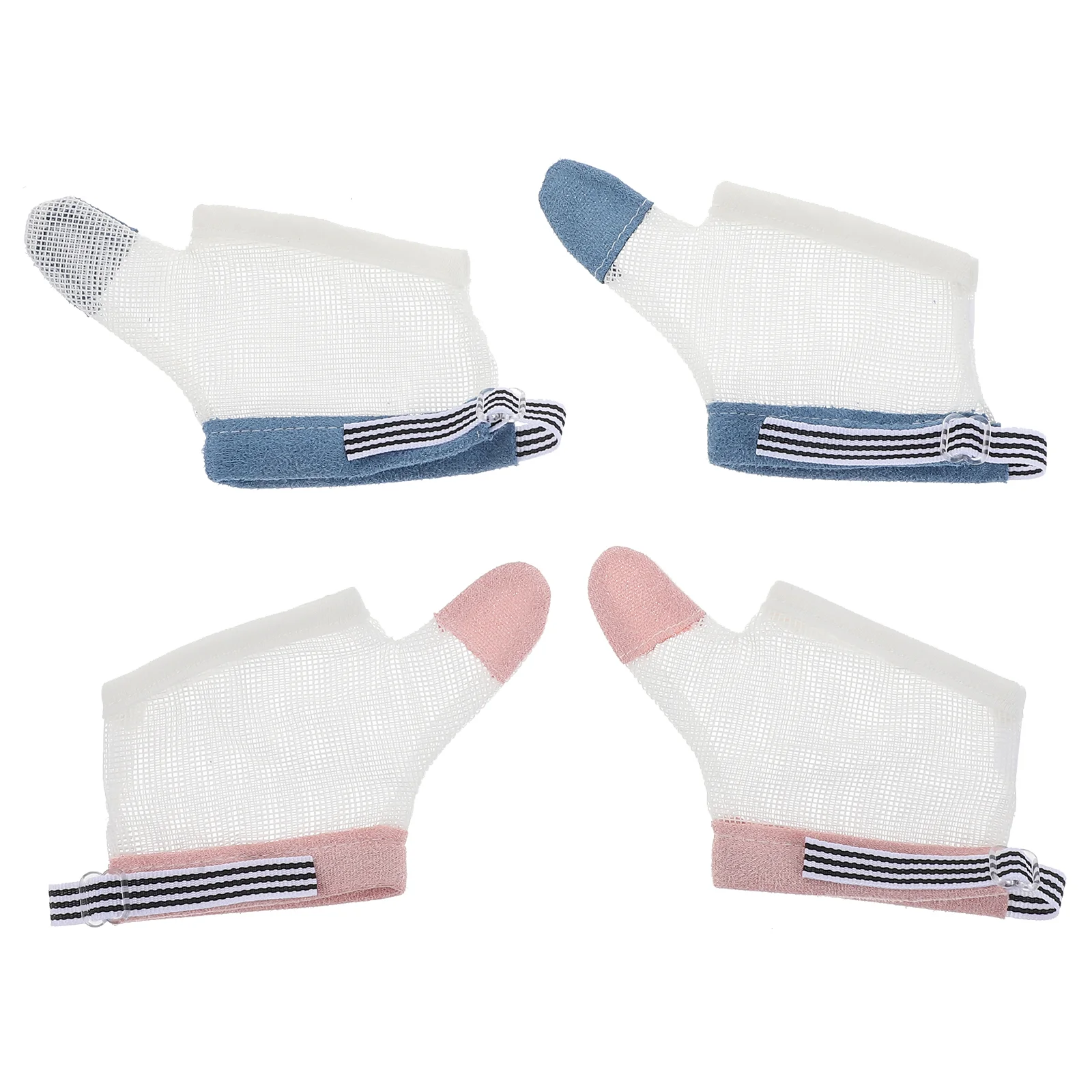 2 pares de guantes anticomer esenciales para niños pequeños Protector de succión de dedos Protector de protección para bebés Corrector de pulgar de nailon para bebés