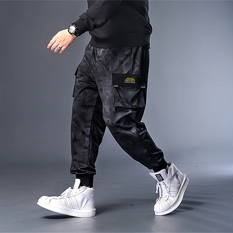 

Plus Size 7XL Mens Autumn Winter Camouflage Casual Jogger Camo Sportwear Baggy Harem Pants Slacks Belted Trousers Sweatpants