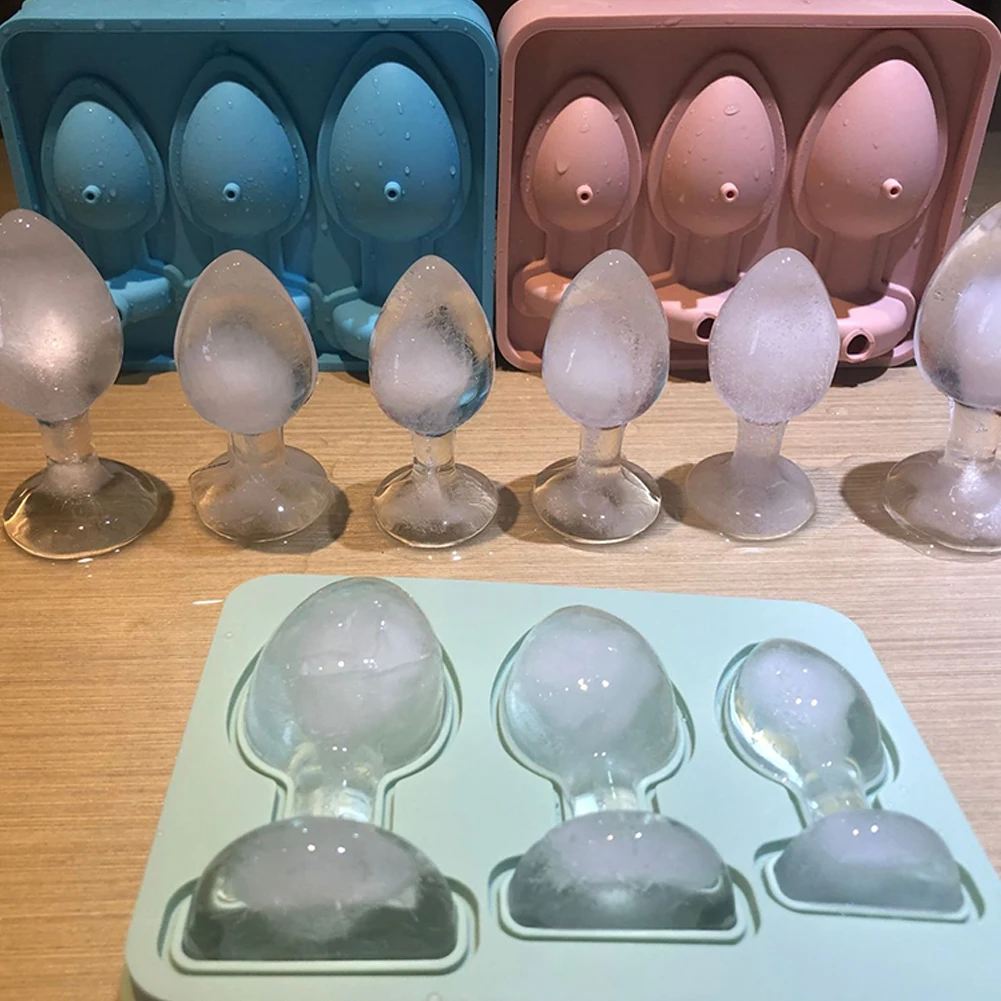 1-5 pçs silicone brincadeira butt plug em forma de moldes de gelo bandeja cozinha brincadeira fabricante de cubos de gelo para resfriar uísque cocktails suco bebida