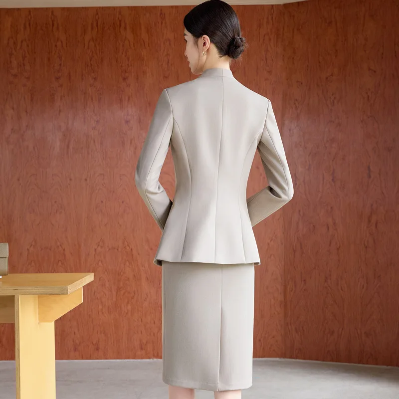 Costumes d'affaires formels pour femmes, Styles OL, bureau pour dames, printemps-automne, avec hauts et robe, tenues d'interview de carrière, ensembles de vêtements