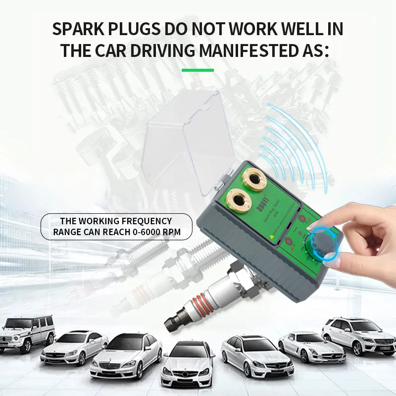 DY28 Spark Plug Detector Ignition Tester, One More Car Double Bore Adjustable Spark Plug Tester, Flashover Tester