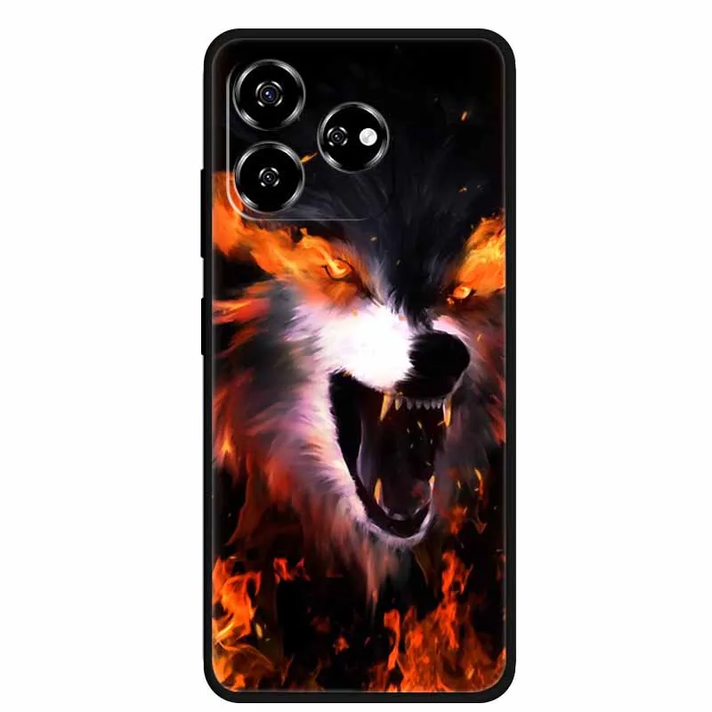 For ZTE Axon 60 Case Animals Cool Wolf Silicone TPU Soft Bumpers On for ZTE Blade V60 / Axon60 4G Z2356 Protector Covers Capa