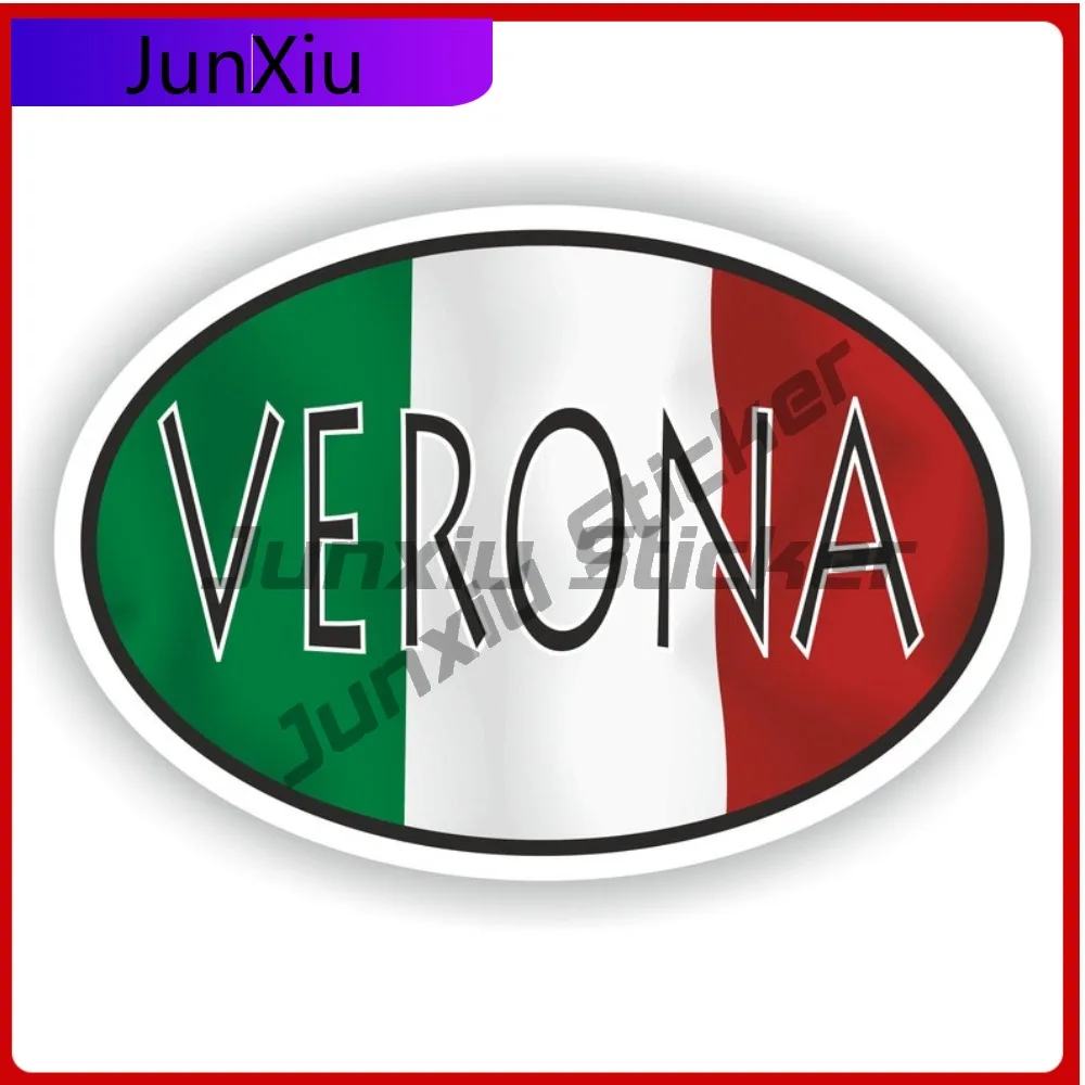 

Verona Italy City Oval Sticker With National Flag Badge Sticker Decorative Custom Printed Decals Adventure Motorcycle Stickers
