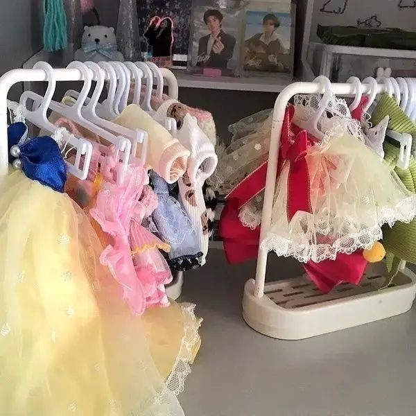 Accesorios para colgar ropa de muñeca, perchas especiales para estante de soporte de exhibición de ropa de muñeca BJD de 15/20cm