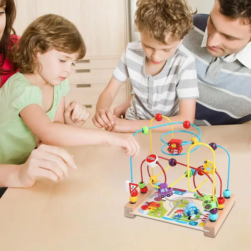 Holz Perlenlabyrinth Spielzeug für Kleinkinder Holz Achterbahn Perlenlabyrinth Spielzeug Holz Perlenkette Spieltisch Spielzeug sensorische pädagogische