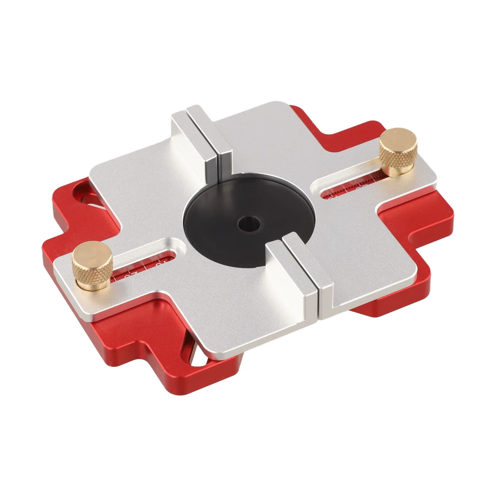 1set 2-in-1 Aluminum Alloy Slotted Positioning Plate For Drawer Handle Punching And Woodworking Slotting Template Tool