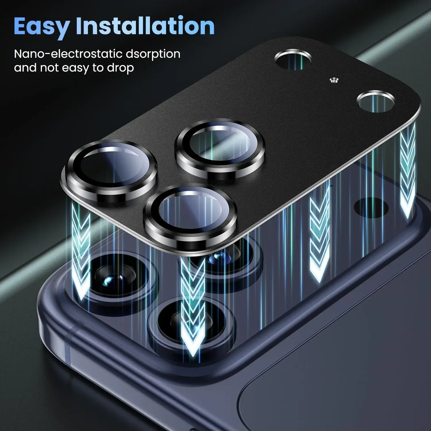 Black Integrated Armor Camera Lens Protector For iPhone 18 17 16 Pro Max Aluminum Alloy Tempered Glass 9H Hardness Case Friendly