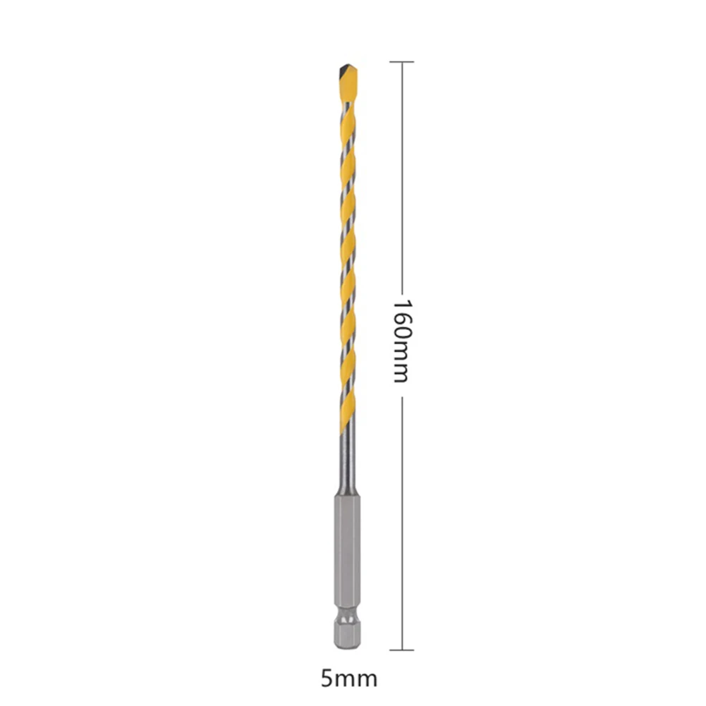 1/4in Hex Schacht 160Mm Wolfraamcarbide Boor Bits 5/6/8/10/ 12Mm Voor Masonary Beton Keramische Graniet Tegels Steen Hout Kunststof