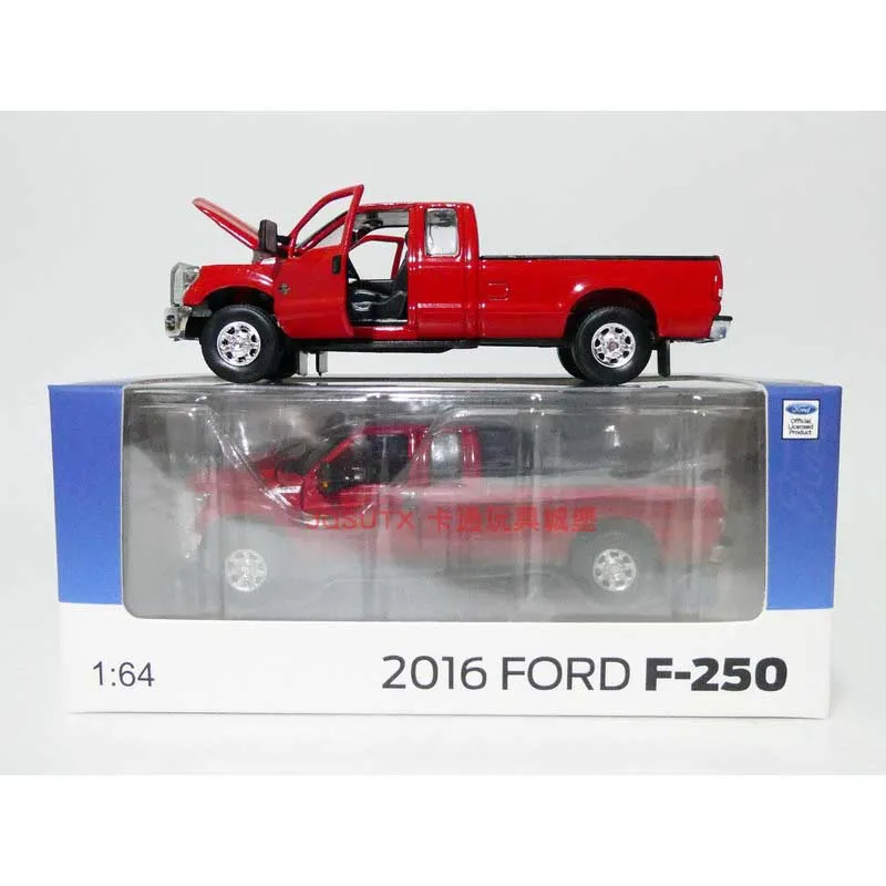 BM Diecast Alloy 1:64 2016 F-250 Serie Nice Red Pickup Truck Model Adult Collection Display Ornament Souvenir