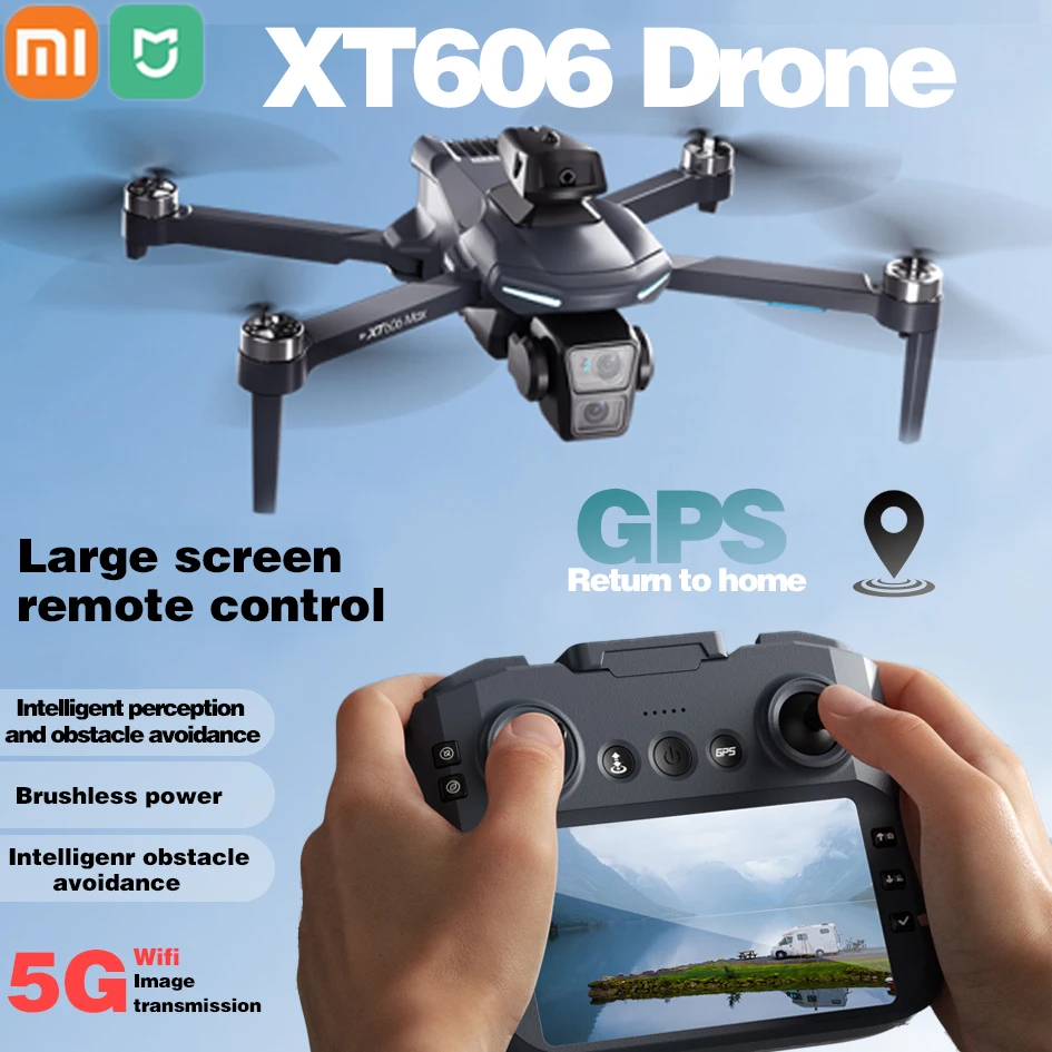

Xiaomi mijia XT606 GPS Drone 8K Professional dual HD Camera 360°Obstacle Avoidance 5G WIFI FPV With Screen Quadcopter Toys Dron